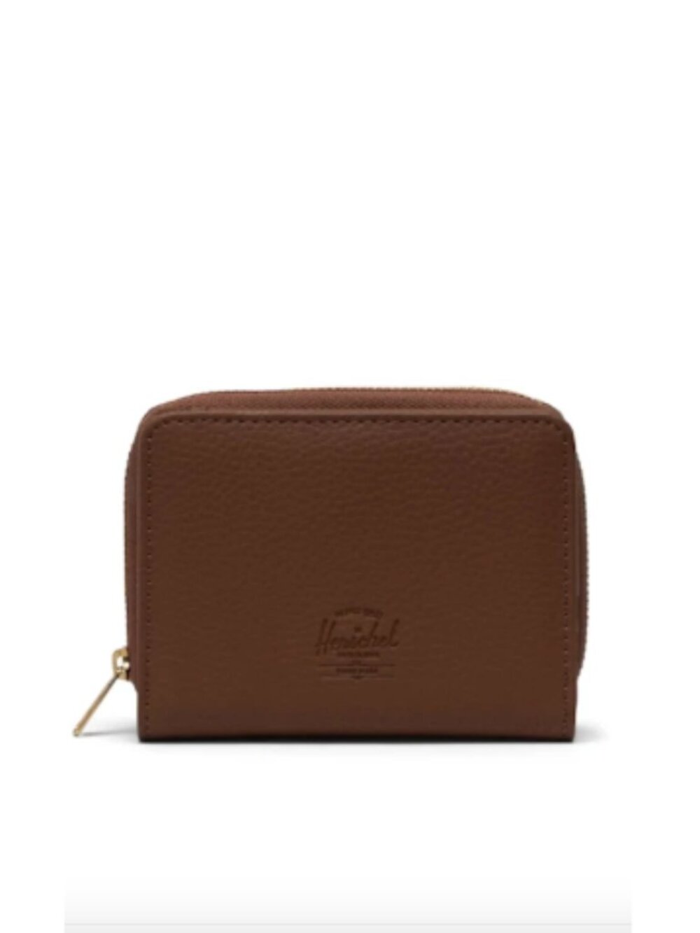 Herschel Georgia Vegan Leather RFID Bi-Fold Saddle Brown Zip Wallet